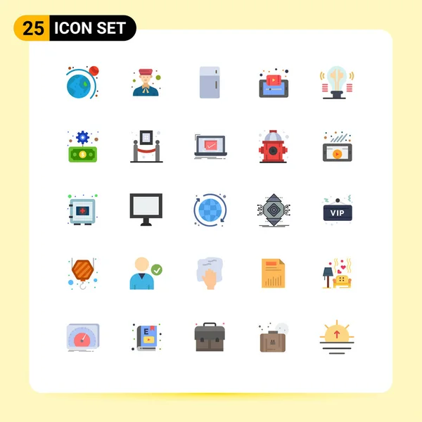 Set Modern Icons Symbols Signs Smartphone Learning Appliances Household Editable — Stock Vector