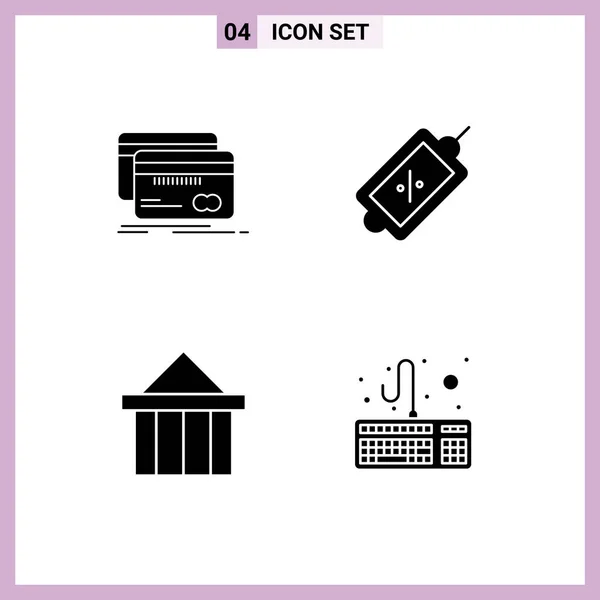 Vector Icon Pack Line Signs Symbols Banking Acropolis Debit Market — 스톡 벡터