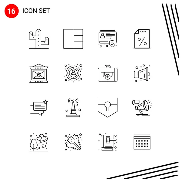 Universal Icon Symbols Group Modern Outlines Customer Thanksgiving Document Lantern — Vetor de Stock