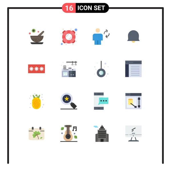 Universal Icon Symbols Group Modern Flat Colors Passskey Code Body — Stockový vektor