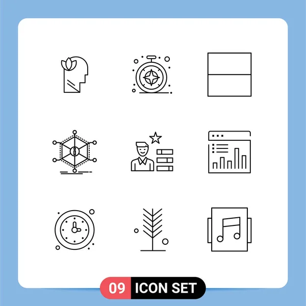 Mobile Interface Outline Set Pictograms Magnifier Find Job Interface Resources — Stock Vector