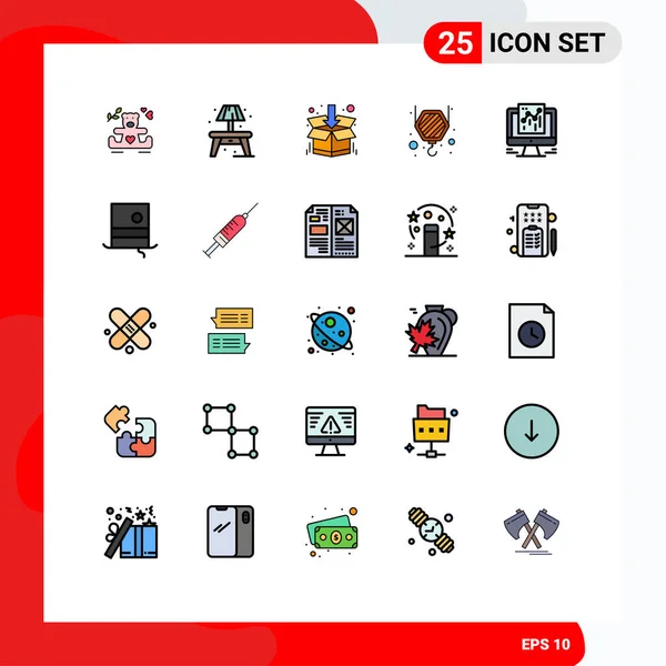 Vector Stock Icon Pack Líneas Signos Símbolos Para Web Datos — Vector de stock