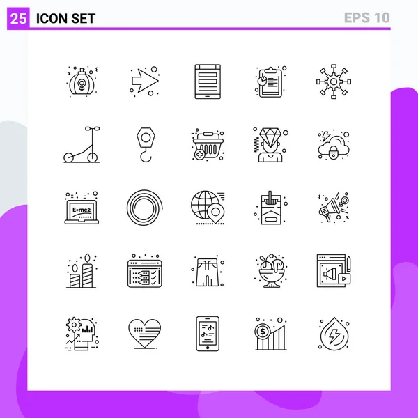 Set Modern Icons Sysymbols Signs Cogwheel Data Connection Chart Social — Archivo Imágenes Vectoriales