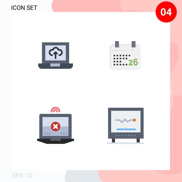 User Interface Flat Icon Pack Modern Signs Symbols Laptop Cross — Stockový vektor