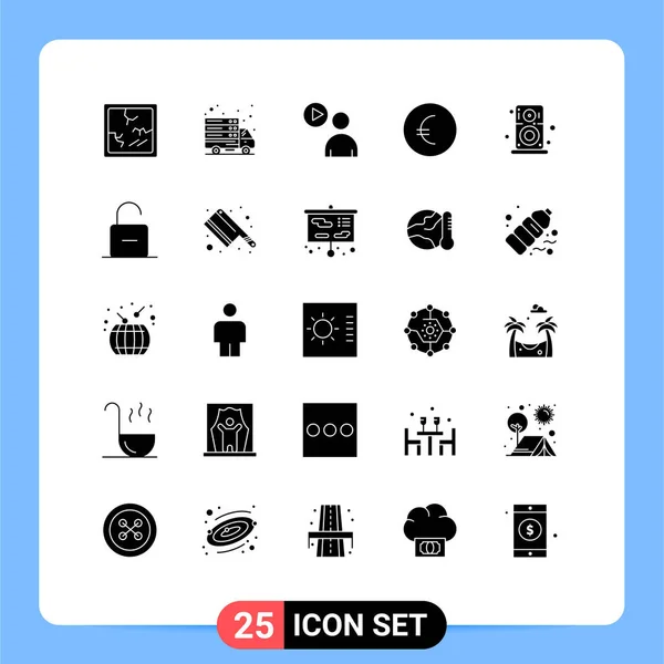 Creative Icons Modern Signs Symbols Lock Player Play Hardware Finance — Stock Vector