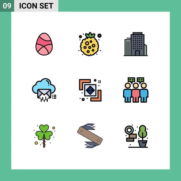 Stock Vector Icon Pack Mit Zeilenzeichen Und Symbolen Für Unterschied — Stockvektor