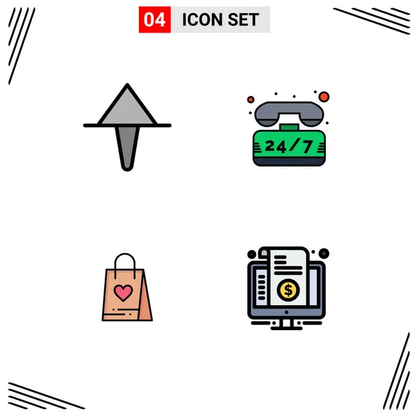Stock Vector Icon Pack Líneas Signos Símbolos Para Flecha Regalo — Vector de stock