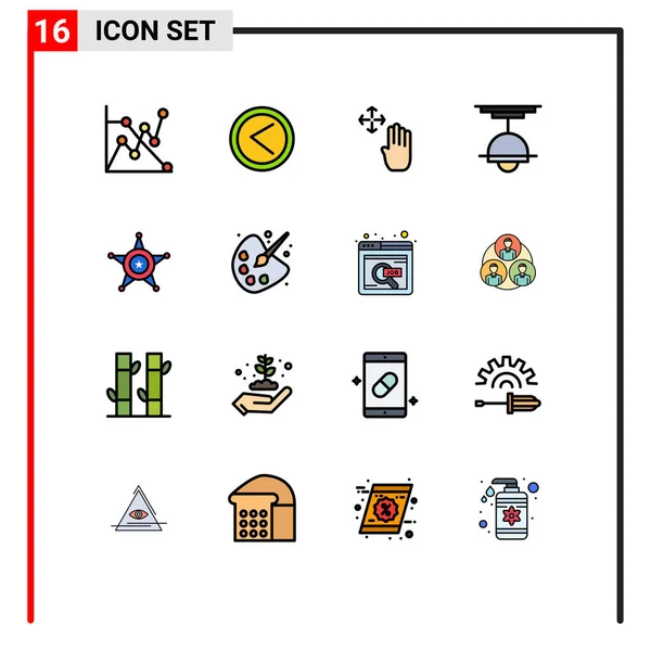 Universal Icon Symbols Group Modern Flat Color Töltött Vonalak Rendőrség — Stock Vector
