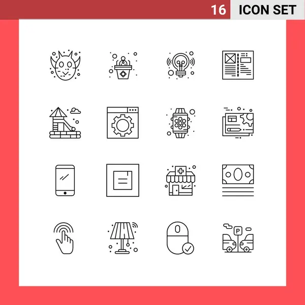 16用于Web和Mobile Applications Slider Grid Idea Design Blog可编辑向量设计元素的通用外设 — 图库矢量图片