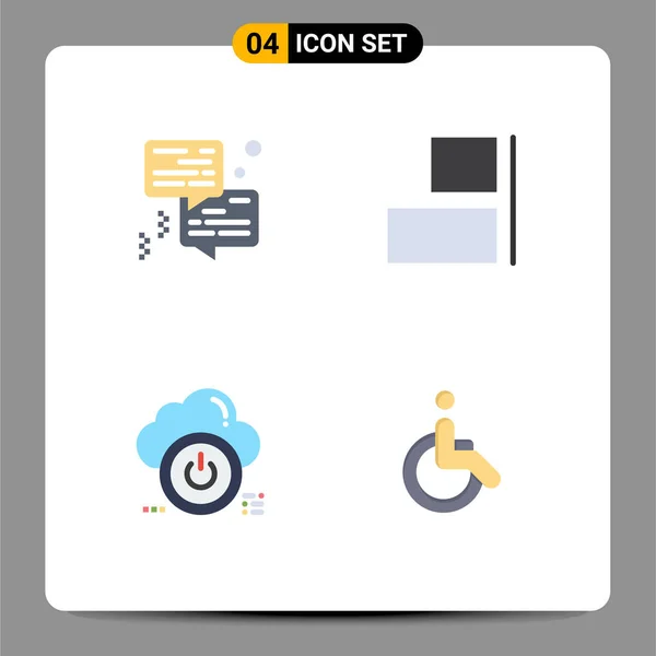 Set Commercial Flat Icons Pack Bubble Printer Right Editable Vector — Archivo Imágenes Vectoriales