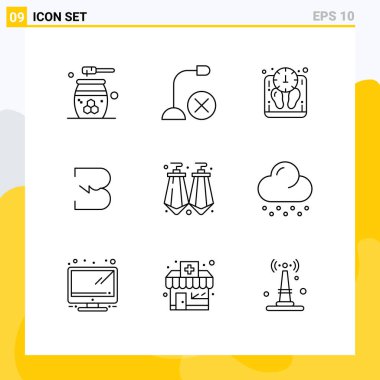 Şifreleme para, para, donanım, patlama, ağırlık Düzenlenebilir Vektör Tasarım Elemanlarının 9 Basit Tasarım Çizgisi