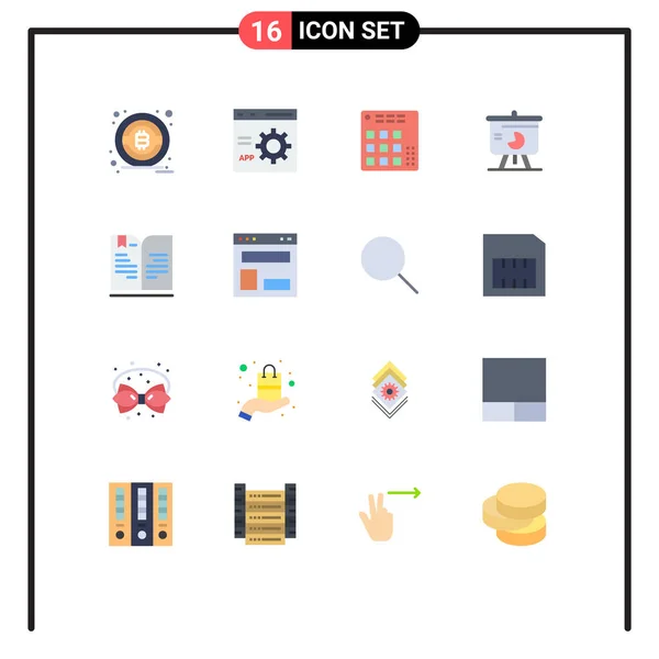 Pack Modern Flat Colors Signs Symbols Web Print Media Back — Stock Vector