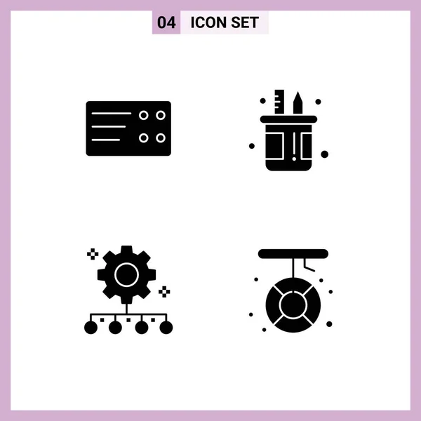 Universal Icon Symbols Group Modern Solid Glyphs Ticket Team Performance — Stock Vector