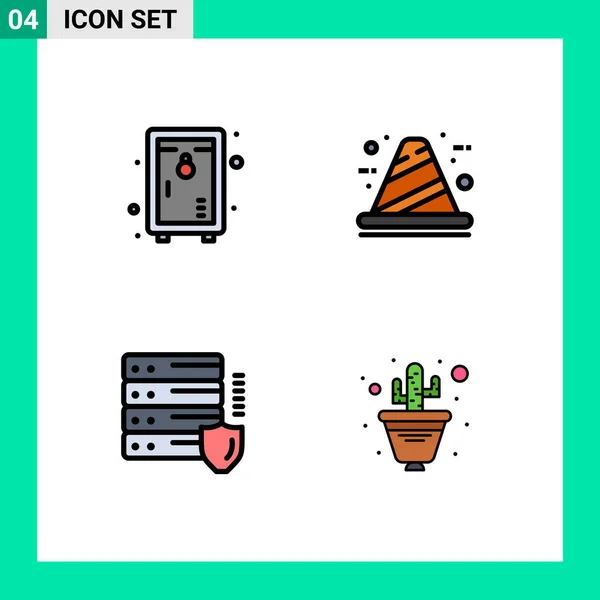 Universal Icon Symbols Group Modern Filledline Flat Colors Locker Gdpr — Stockový vektor