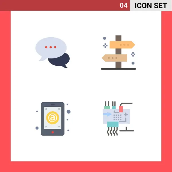 Icônes Plates Vectorielles Thématiques Symboles Modifiables Bulle App Bavardage Tag — Image vectorielle
