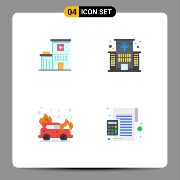 Pack Modern Flat Icons Signs Symbols Web Print Media Hospital — Stock Vector