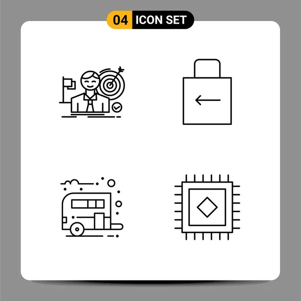 Universal Icon Symbols Gruppe Von Modernen Filledline Flache Farben Von — Stockvektor