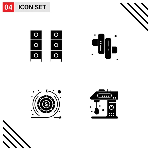 Universal Icon Symbols Group Modern Solid Glyphs Draw Money Office — Vetor de Stock