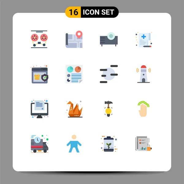 Creative Icons Modern Signs Sysymbols Document Hospital Devices Health Technology — Vector de stock