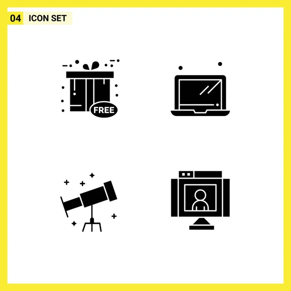 Stock Vector Icon Pack Line Signs Sysymbols Black Friday Telescope — Vector de stock