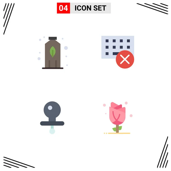 Mobile Interface Flat Icon Set Pictograms Bottle Dummy Computers Hardware — Stockový vektor