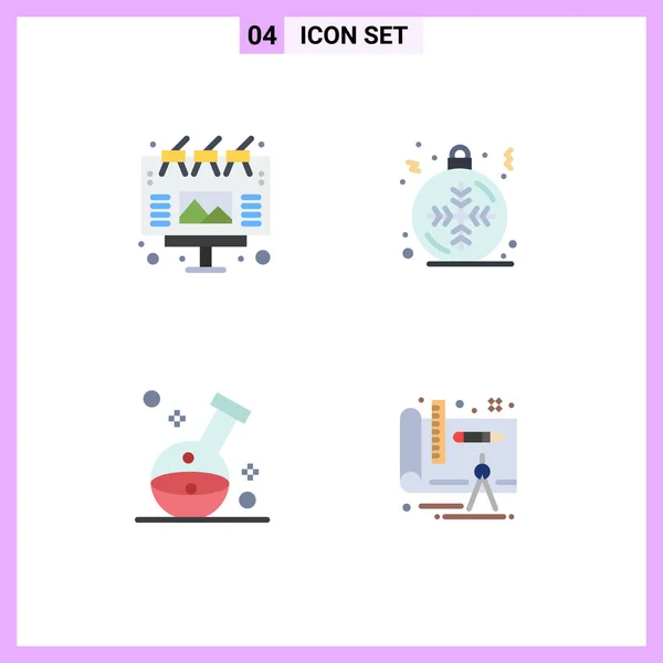 Universal Flat Icons Set Web Mobile Applications Healthcare Outdoor Snowflake — Stock Vector