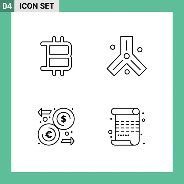 Pack Símbolos Signos Color Plano Línea Moderna Para Medios Impresión — Vector de stock