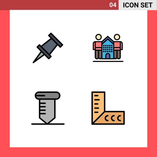 Stock Vector Icon Pack Mit Linienzeichen Und Symbolen Für Marker — Stockvektor