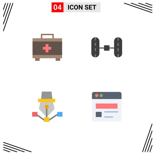 Universal Icon Symbols Group Modern Flat Icons Bag Design Wheel - Stok Vektor