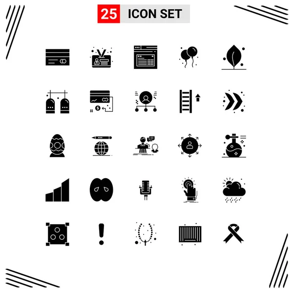 25個のモダンなUiアイコンのセット自然 ページ アイルランド Bloonのための記号編集可能なベクトルデザイン要素 — ストックベクタ