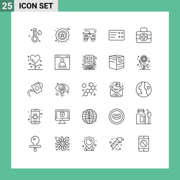 Icône Vectorielle Stock Paquet Signes Symboles Ligne Pour Santé Fitness — Image vectorielle