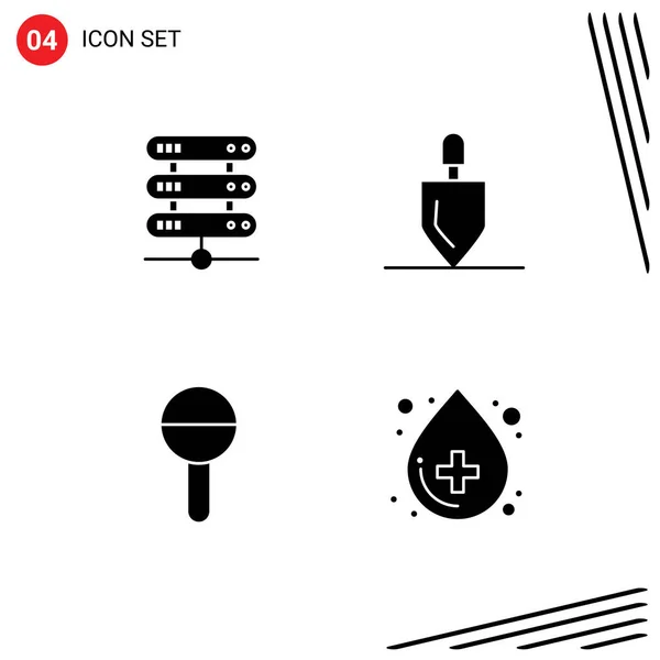 Set Modern Icons Symbols Signs Computing Child Storage Rake Rattle — Stock Vector