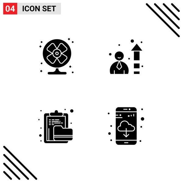 Universal Icon Symbolen Groep Van Moderne Solid Glyphs Van Lucht — Stockvector