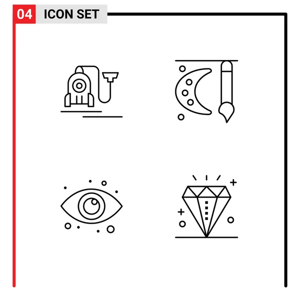 Set Von Modernen Symbolen Symbole Zeichen Für Vakuum Auge Kabel — Stockvektor