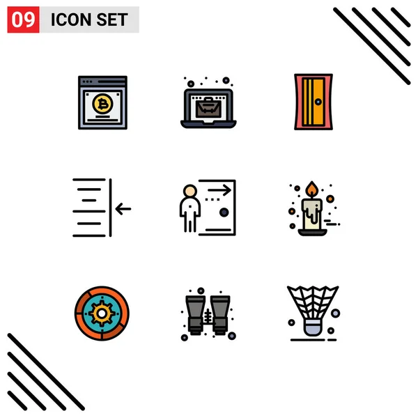 Creative Icons Modern Signs Sysymbols Job Employees Education Door Right — Vector de stock