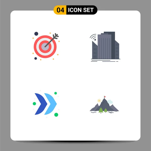 Set Vector Flat Icons Grid Arrow Direction Buildings Smart Multimedia — Stock Vector