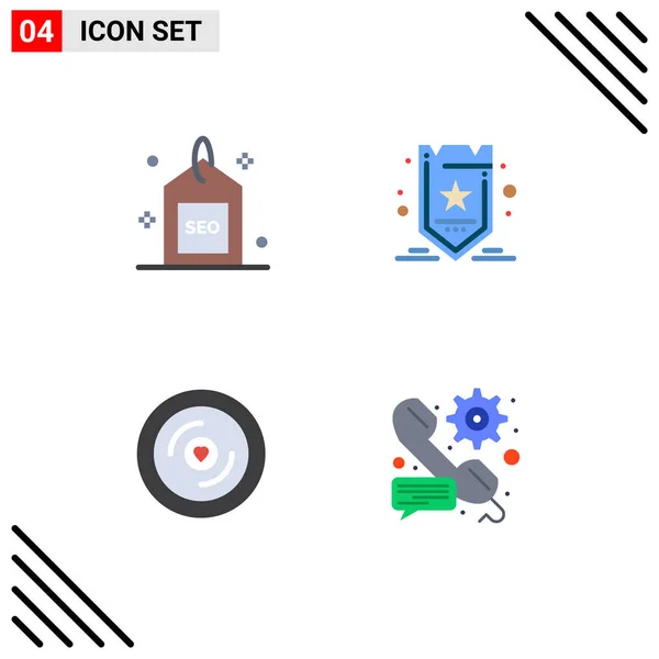 Groep Van Modern Flat Icons Set Voor Motor Schijf Zoeken — Stockvector