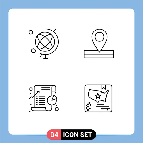 Creative Icons Modern Signs Symbols Education Pie Map Business American — Διανυσματικό Αρχείο