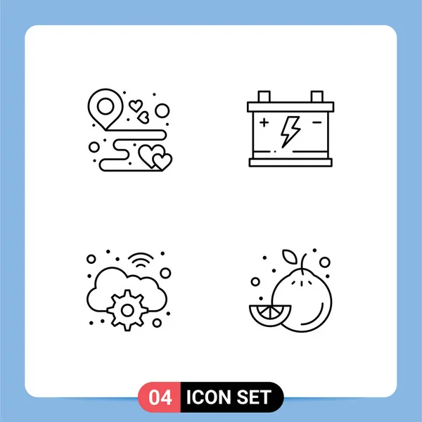 Vector Stock Icon Pack Líneas Señales Símbolos Para Destino Nube — Archivo Imágenes Vectoriales