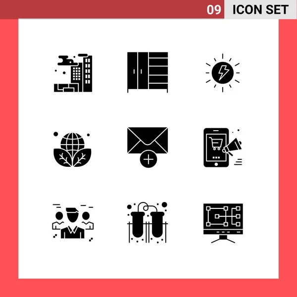 Universal Icon Symbols Group Modern Solid Glyphs Promotion Message Sun — Vetor de Stock