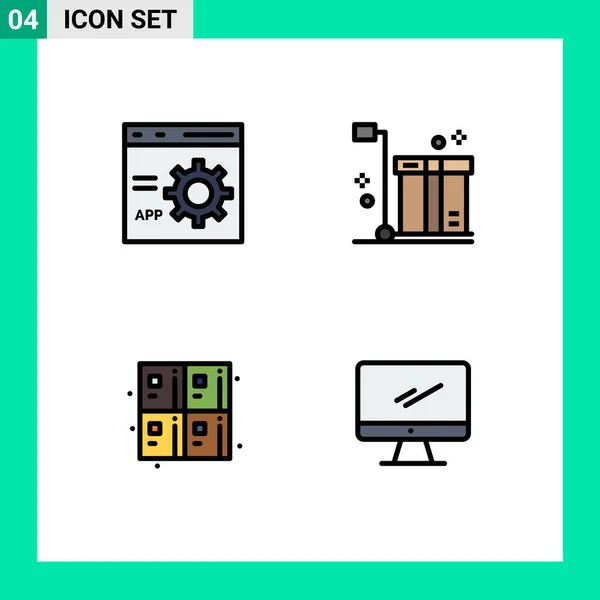 Creative Icons Modern Signs Symbols Browser Product Development Cart Calculate — стоковый вектор