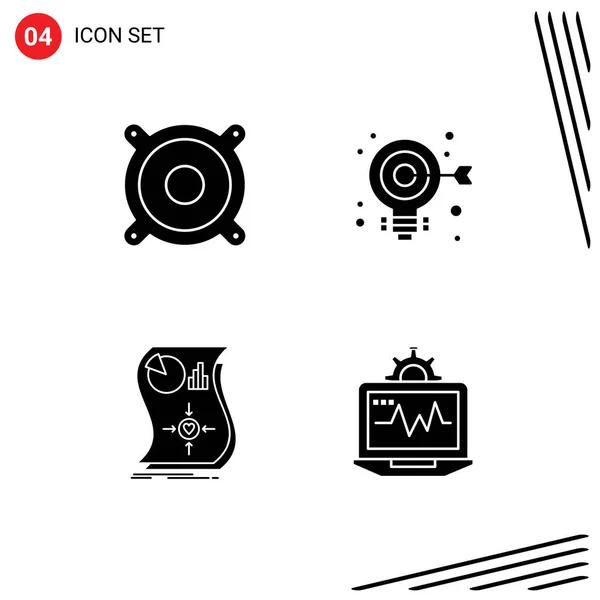 Universal Icon Symbols Group Modern Solid Glyphs Devices Relationship Bulb — стоковый вектор