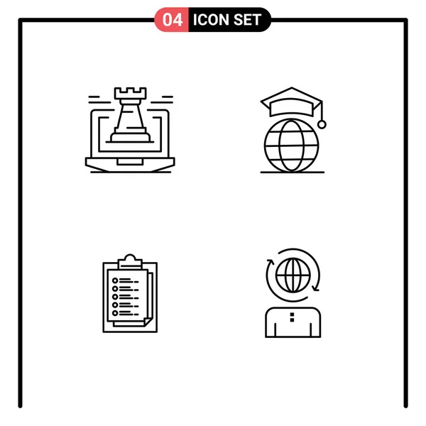 Креативні Ікони Сучасні Знаки Символи Замку Блокнот Ноутбук Інтернет Результат — стоковий вектор