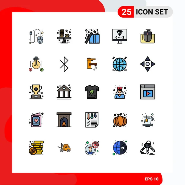Creative Icons Modern Signs Sysymbols Programming Develop Gift Computer Star — Vector de stock