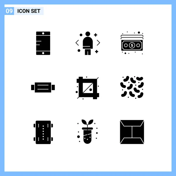 Universal Icon Symbols Group Modern Solid Glyphen Crop Tool Man — Stockvektor