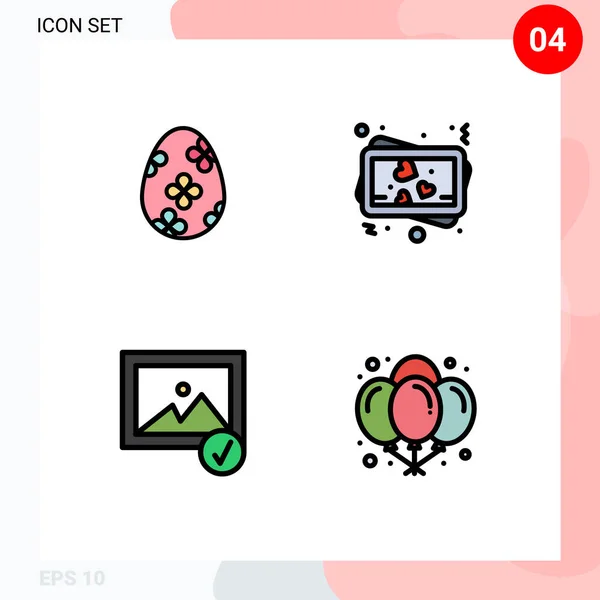 Stock Vector Icon Pack Line Signs Symbols Decoration Selected Egg — стоковый вектор