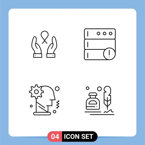 Set Icone Moderne Simboli Segni Cura Uomo Donna Server Personale — Vettoriale Stock