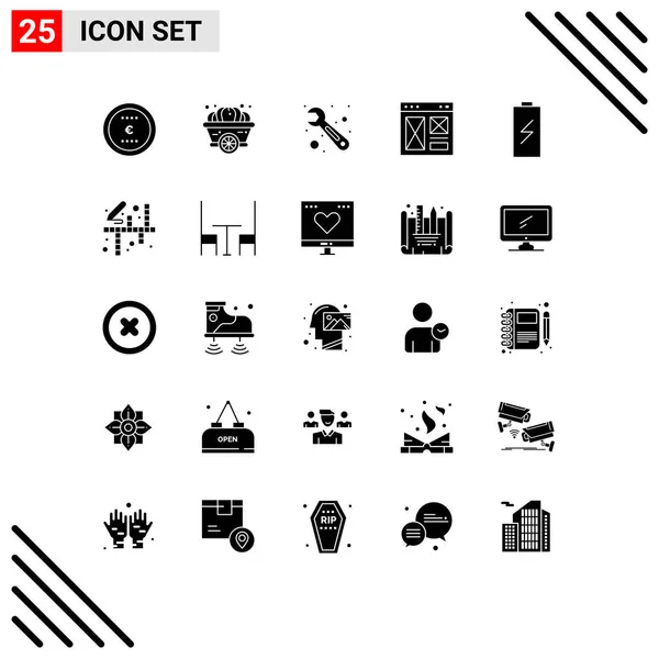 Icône Vectorielle Stock Paquet Signes Symboles Ligne Pour Charge Web — Image vectorielle