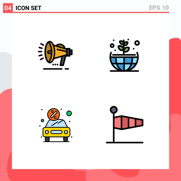 Universal Icon Symbols Group Modern Filledline Flat Colors Speaker Money —  Vetores de Stock