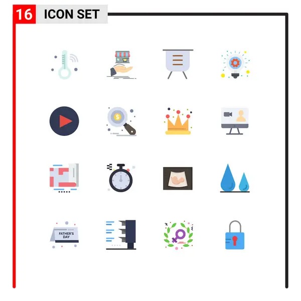 Universal Icon Symbols Gruppe Von Modernen Flachen Farben Geschäftsidee Idee — Stockvektor